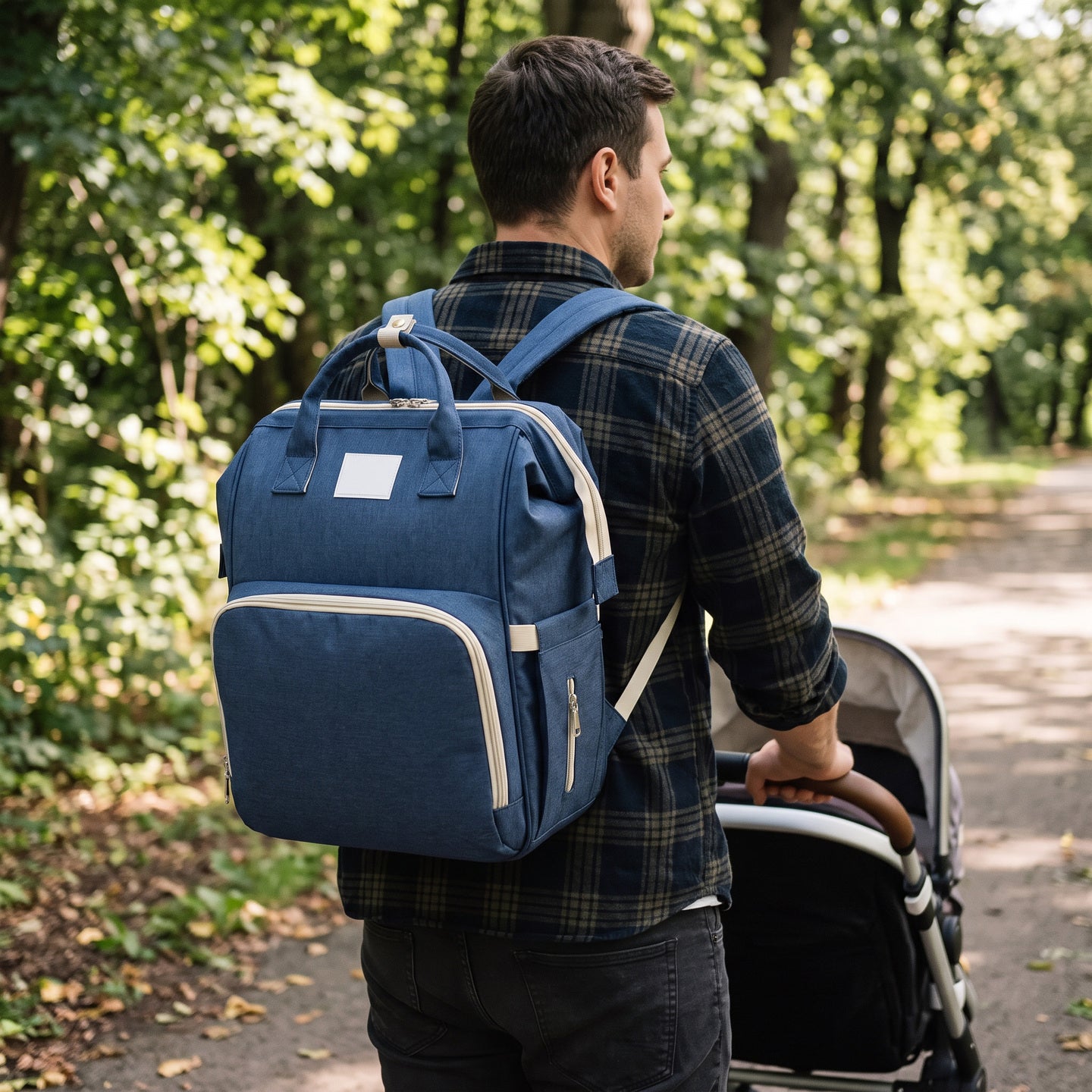 Backpack compartments with baby essentials